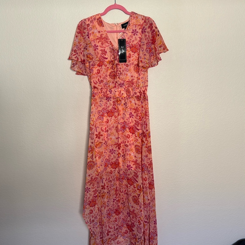 Floral high low dress NWT